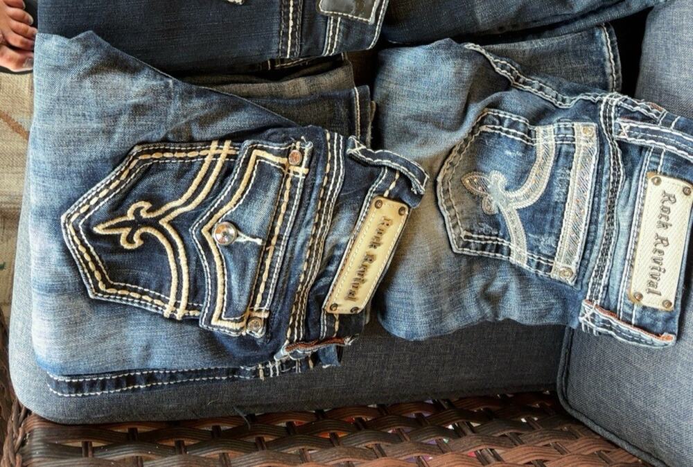 2 Pair Rock Revival Women’s Jeans Size 28 – Stella & Clover Designer Denim